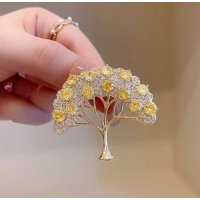 XSB238 - Golden Tree Saree Brooch